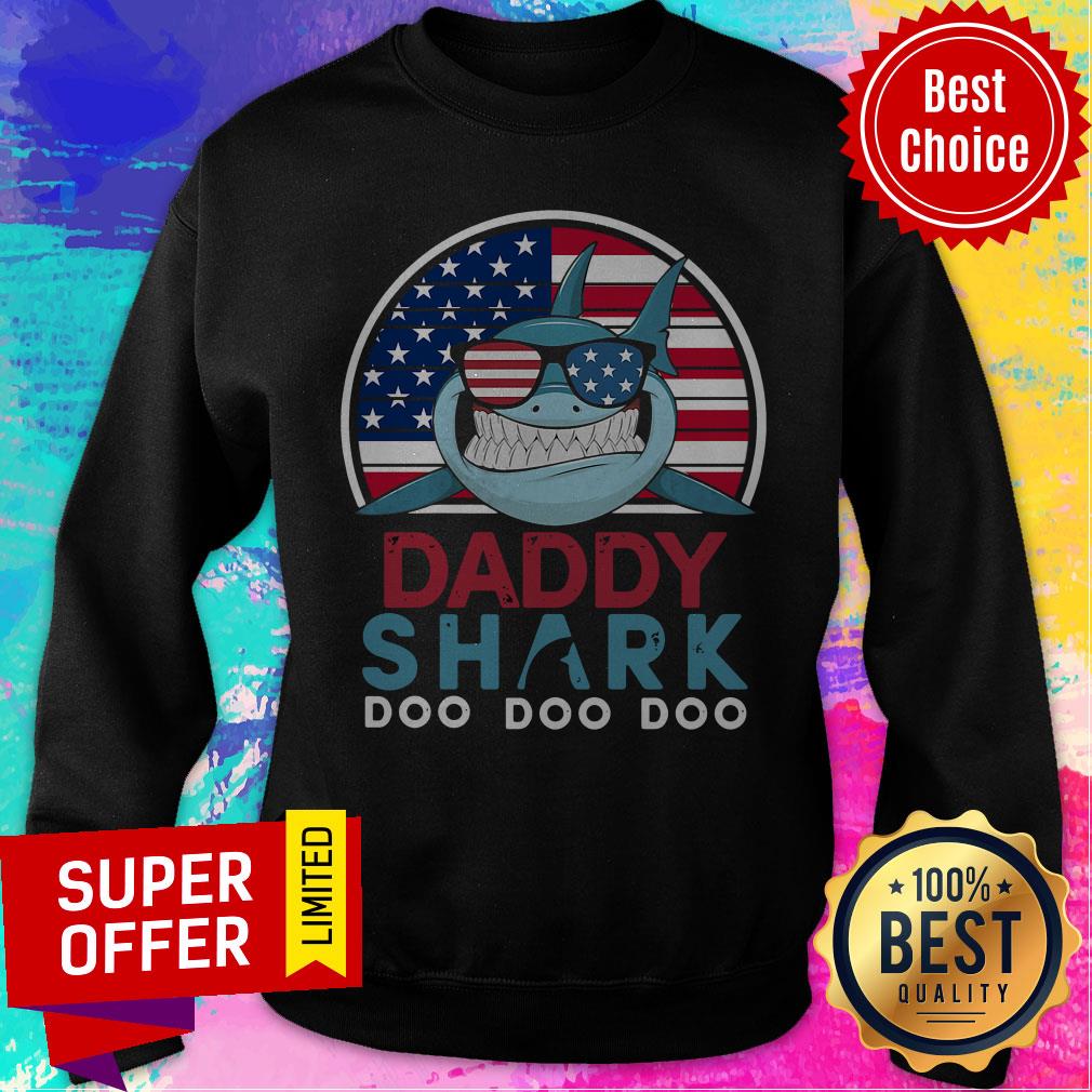 Top America Flag Daddy Shark Doo Doo Doo Shirt