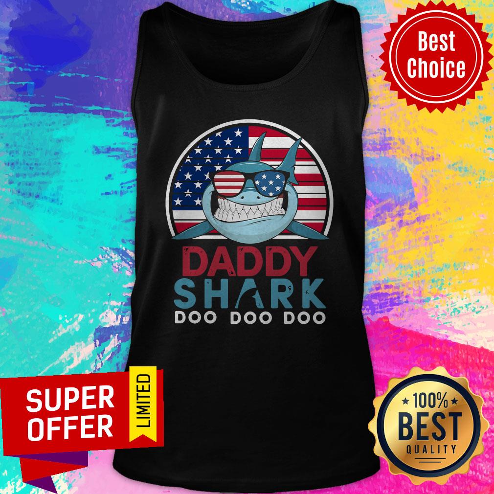 Top America Flag Daddy Shark Doo Doo Doo Shirt