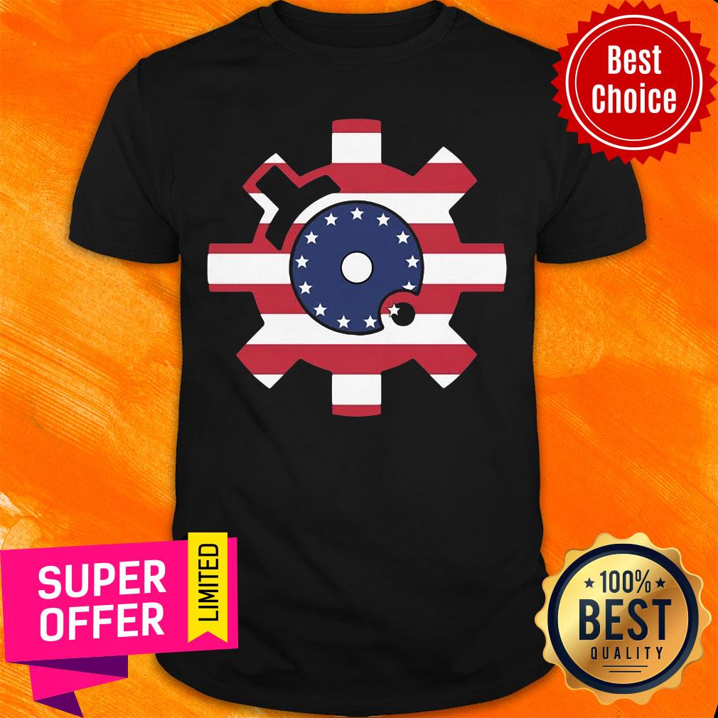 Top Betsy Ross Flag Bolt Face Shirt