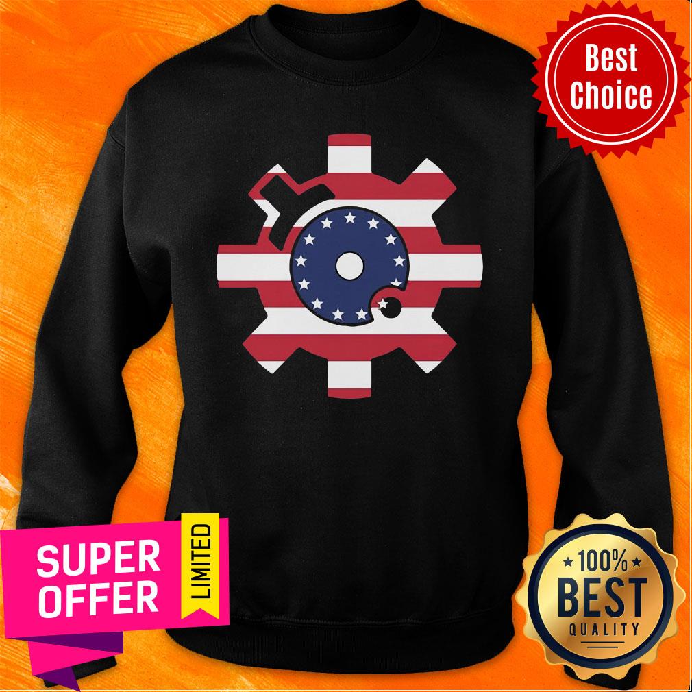 Top Betsy Ross Flag Bolt Face Shirt