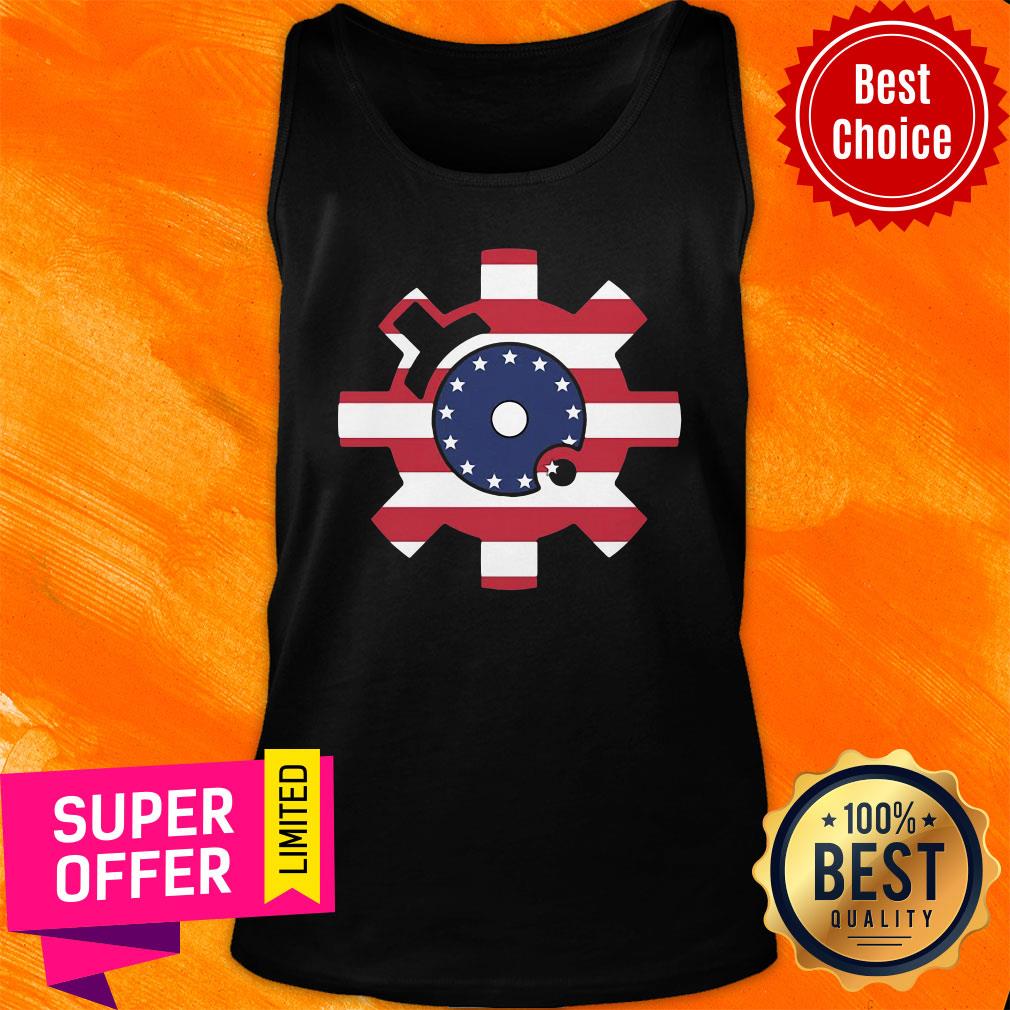 Top Betsy Ross Flag Bolt Face Shirt