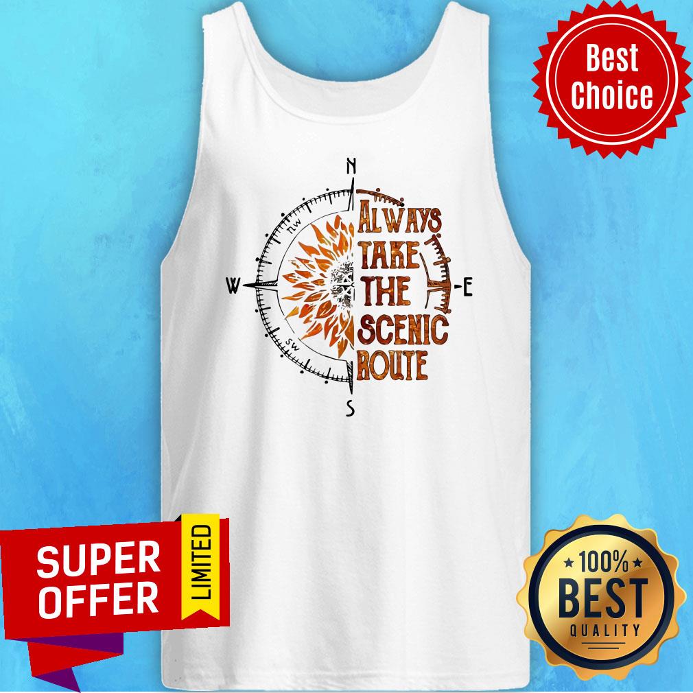 Top Clock Sunflower Always Take The Scenic Route Shirt