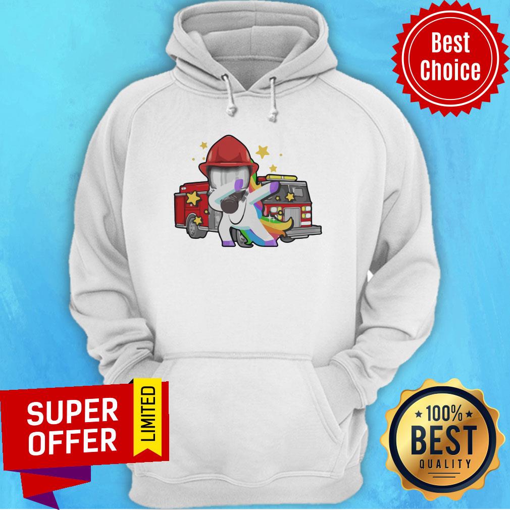 Top Firefighter Dabbing Unicorn Funny Shirt