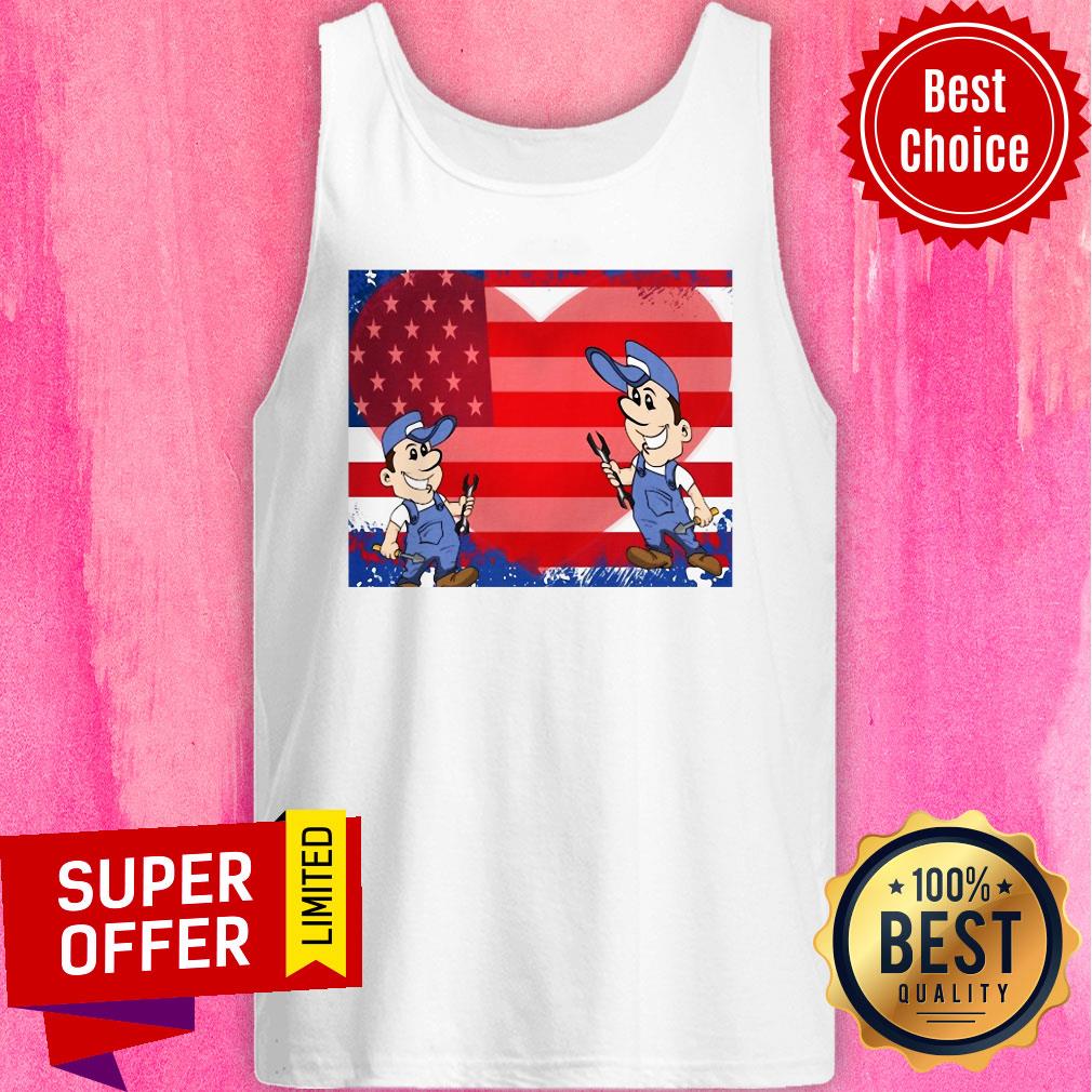 Top Fix Your Heart America Flag Shirt