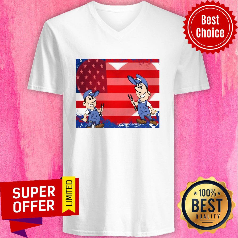 Top Fix Your Heart America Flag Shirt