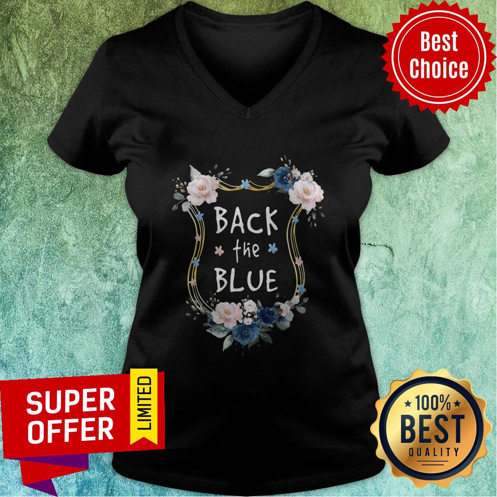 Top Flower Back The Blue Shirt