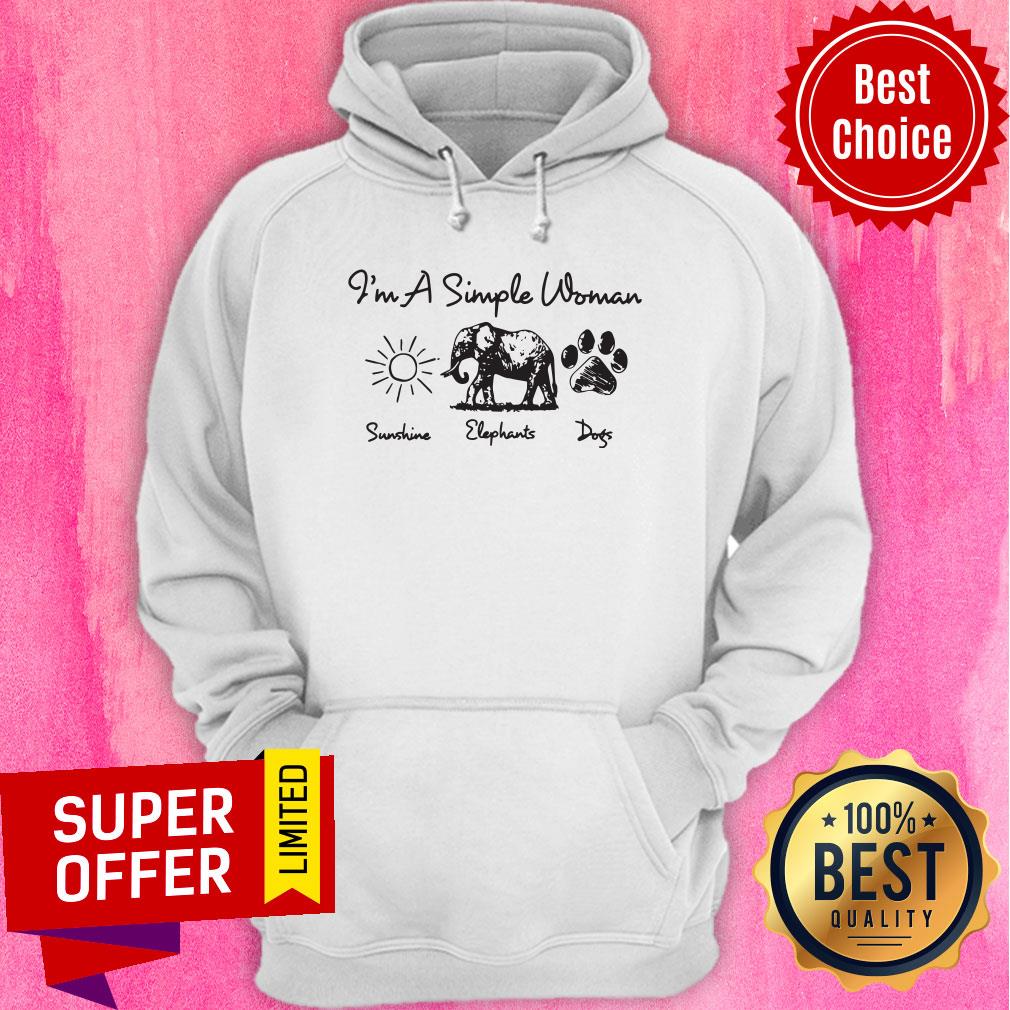 Top I Am A Simple Woman Sunshine Elephant Dog's Paw Shirt