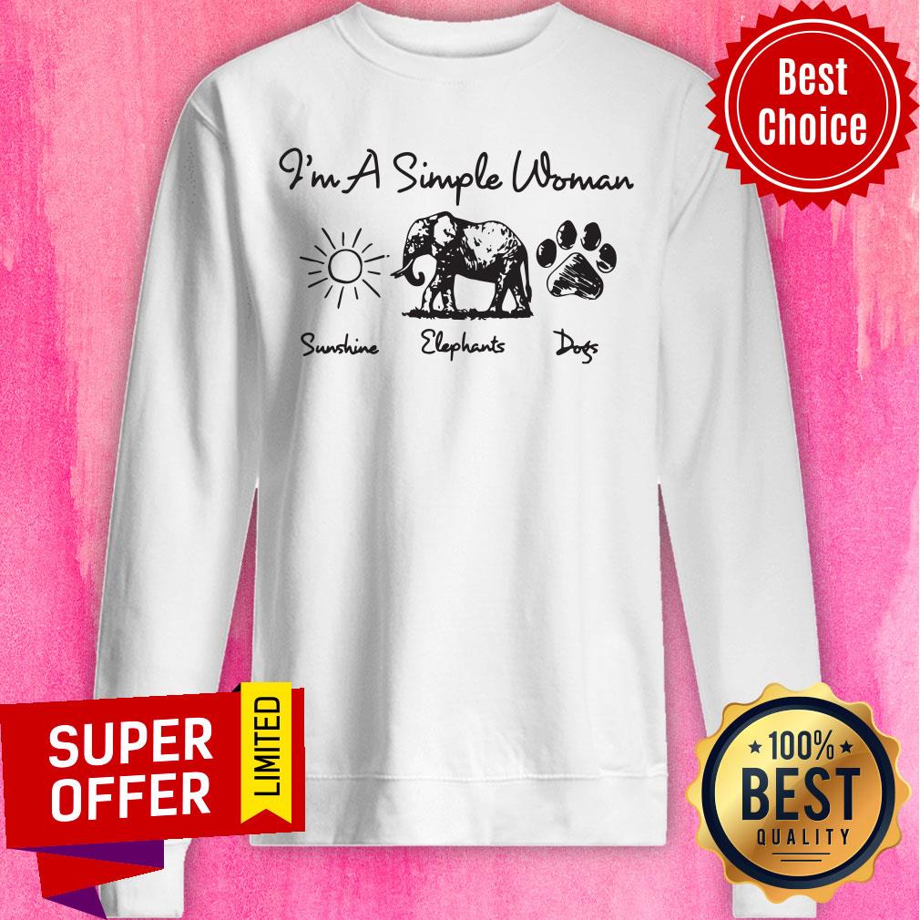 Top I Am A Simple Woman Sunshine Elephant Dog's Paw Shirt