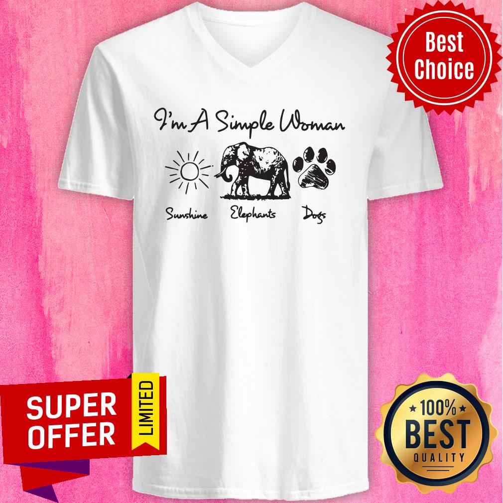 Top I Am A Simple Woman Sunshine Elephant Dog's Paw Shirt