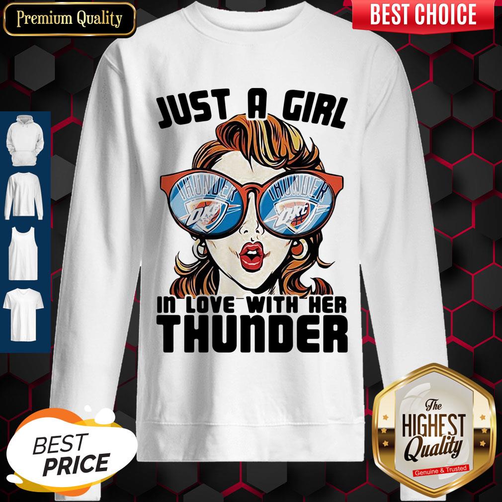 Top Just A Girl In Love With Her Oklahoma City Thunder Shirt