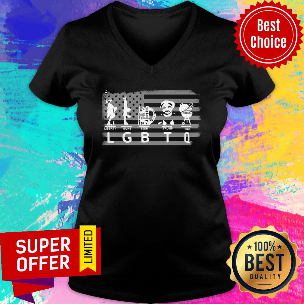 Top LGBT Liberty Guns Beer TQ Trump BBQ Shirt