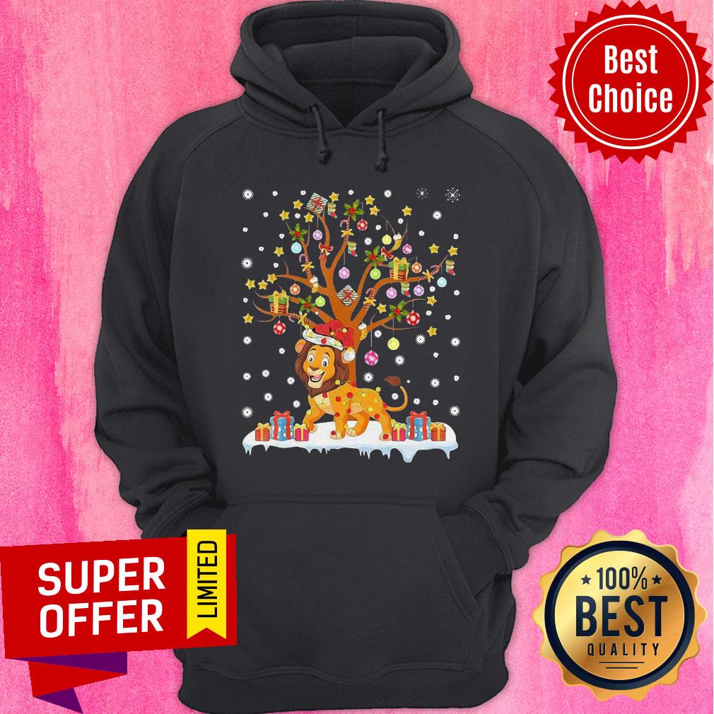 Top Lion Lighting Xmas Tree Lion Christmas Shirt