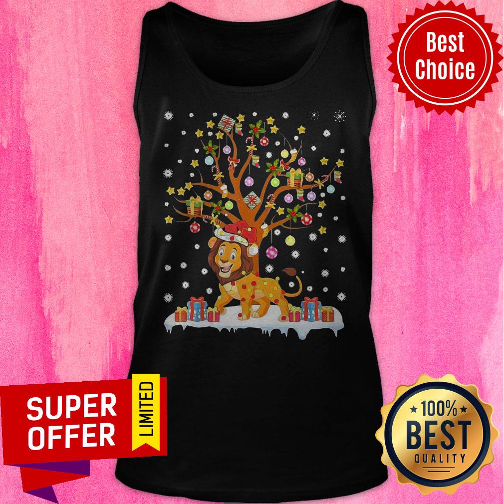 Top Lion Lighting Xmas Tree Lion Christmas Shirt
