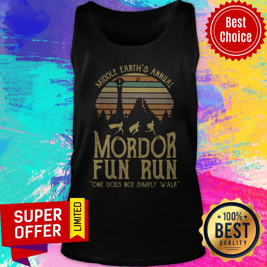 Top Middle Earth's Annual Mordor Fun Run One Does Not Simply Walk Shirt