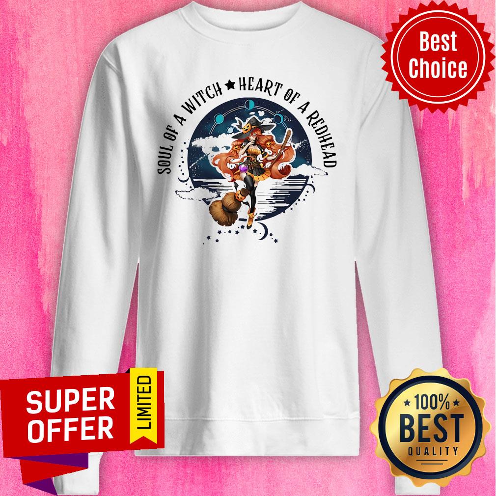 Top Redhead Girl Soul Of A Witch Heart Of A Redhead Shirt