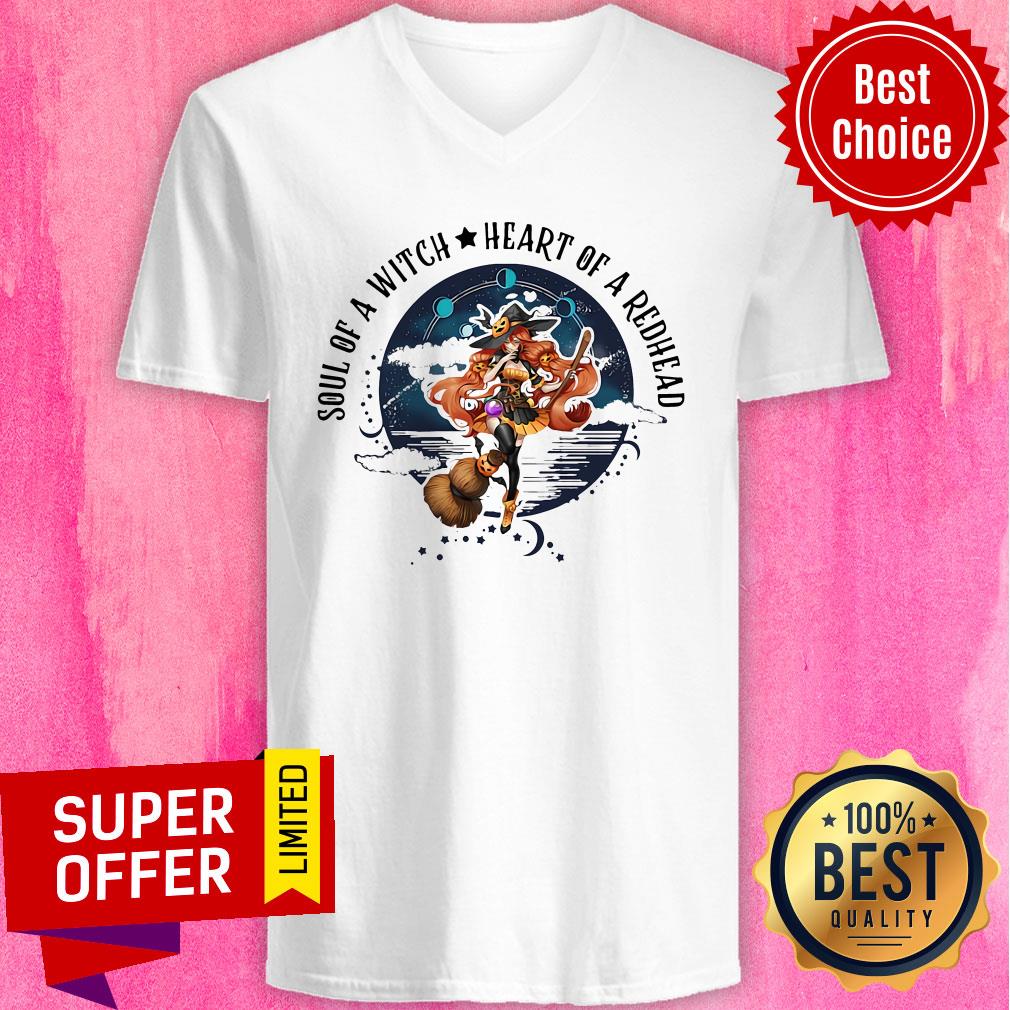 Top Redhead Girl Soul Of A Witch Heart Of A Redhead Shirt