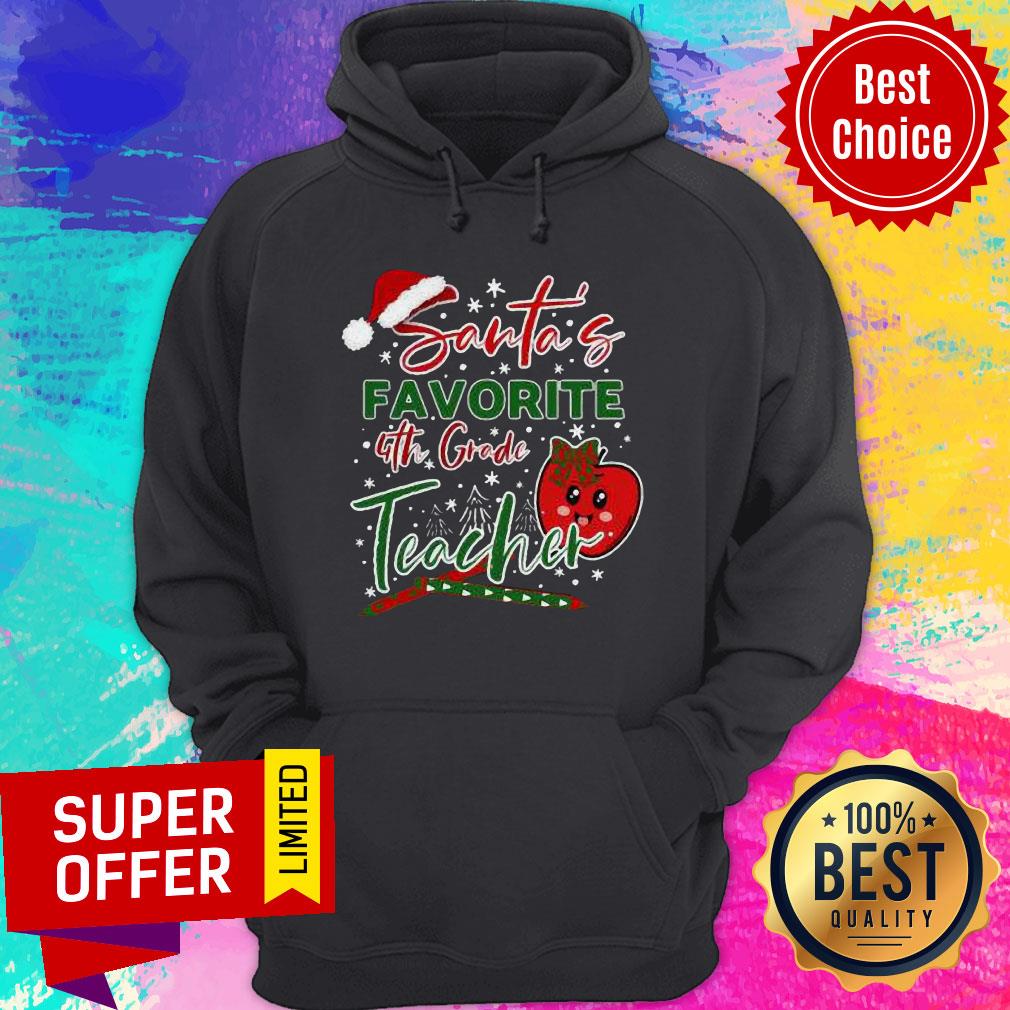 Top Santa’s Favorite 4th Grade Teacher Christmas Shirt