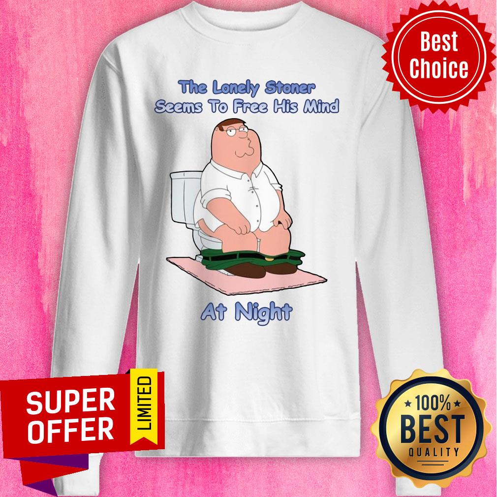 Top The Lonely Stoner Seems To Free His Mind At Night Shirt