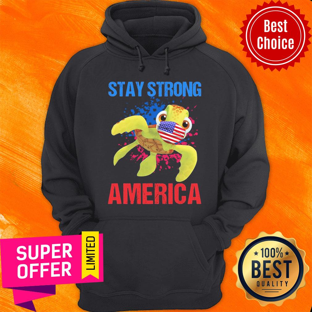 Turtle Face Mask Stay Strong American Flag Shirt