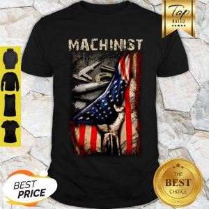 Nice Machinist Tools Behinds American Flag Shirt