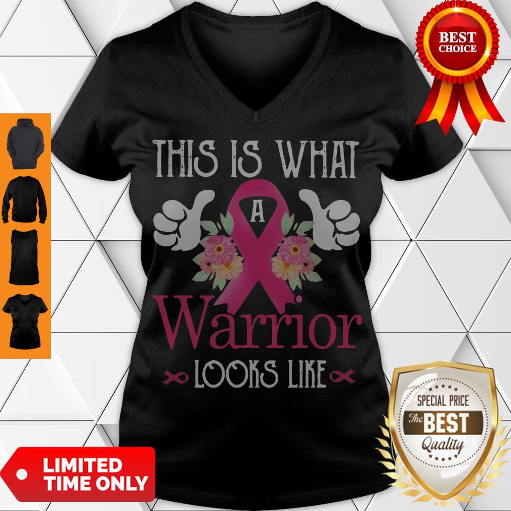 Premium This Is What Warrior Looks Like Breast Cancer Flower Shirt
