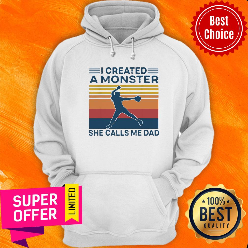 Vintage I Created A Monster Call Me Dad Softball Shirt