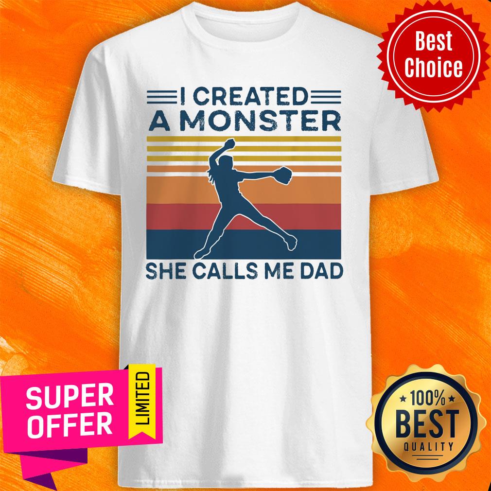 Vintage I Created A Monster Call Me Dad Softball Shirt