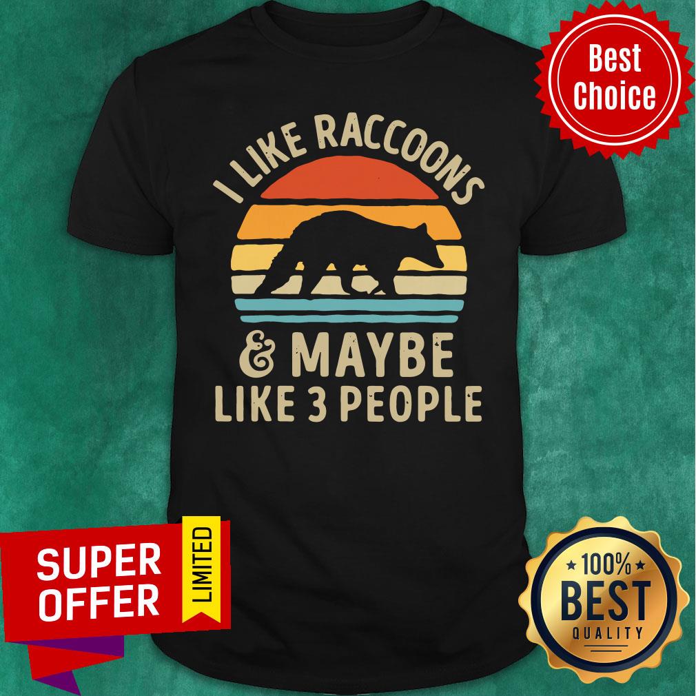 Vintage Retro I Like Raccoons And Maybe Like 3 People Shirt
