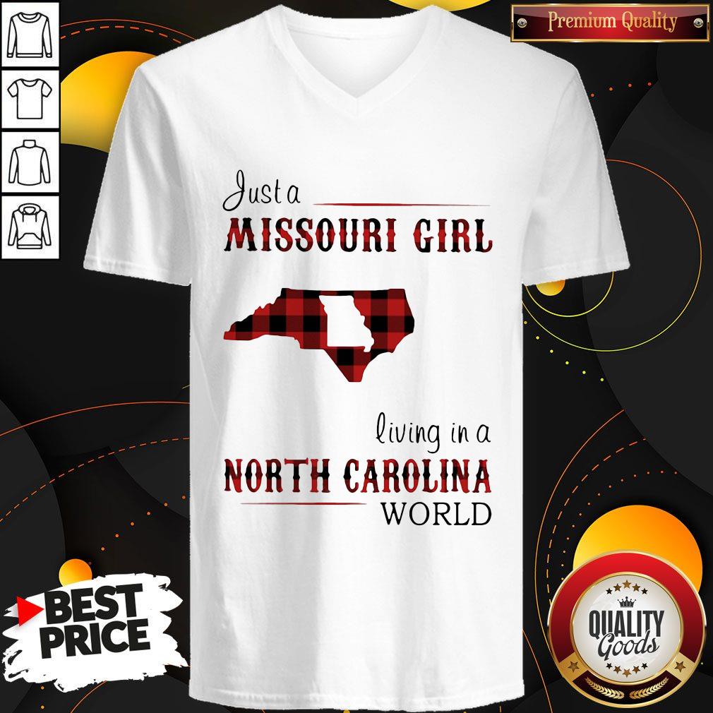Wicked Just A Missouri Girl Living In A Wisconsin World Map Shirt
