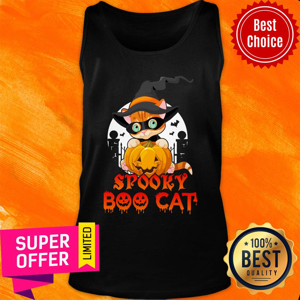 Witch Cat Hug Pumpkin Spooky Boo Cat Halloween Shirt