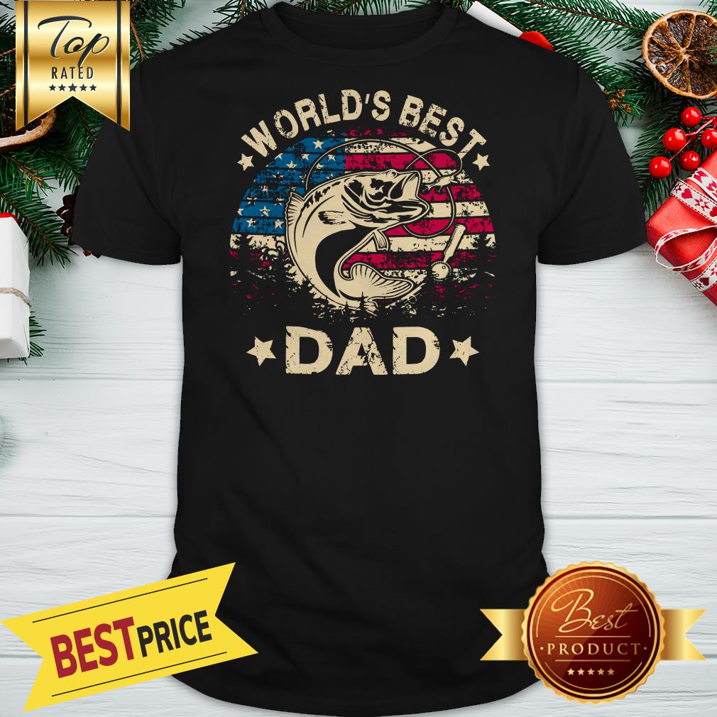 World’s Best Fishing Papa American Flag Shirt