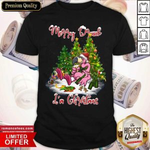 Hot Flamingo Santa Merry Drunk I’m Christmas Shirt