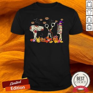 Hair Stylist Witch Pumpkin Happy Halloween Shirt