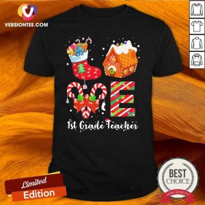 Funny Socks House 1st Grade Teacher Merry Christmas Shirt