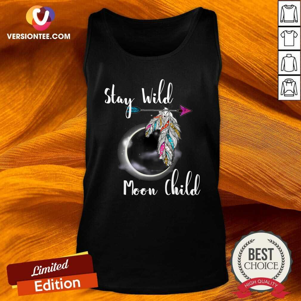 Funny Stay Wild Moon Child Boho Lunar Eclipse Cute Feathers Arrow Shirt
