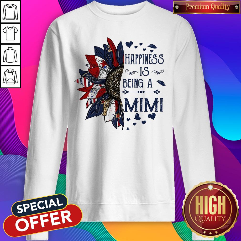 American Flag Sunflower Happiness Is Being A Mimi Shirt