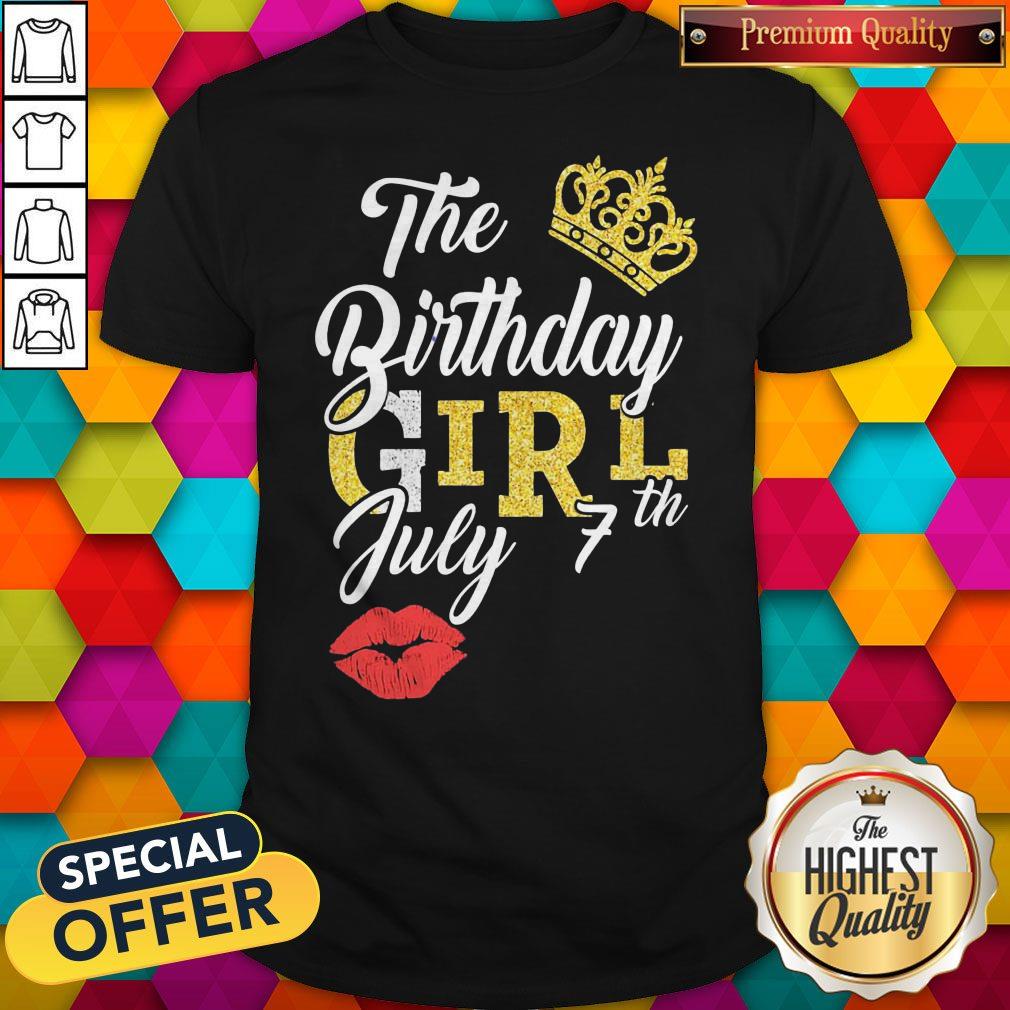 Awesome Queen Lip The Birthday Girl July 7th Diamond Shirt