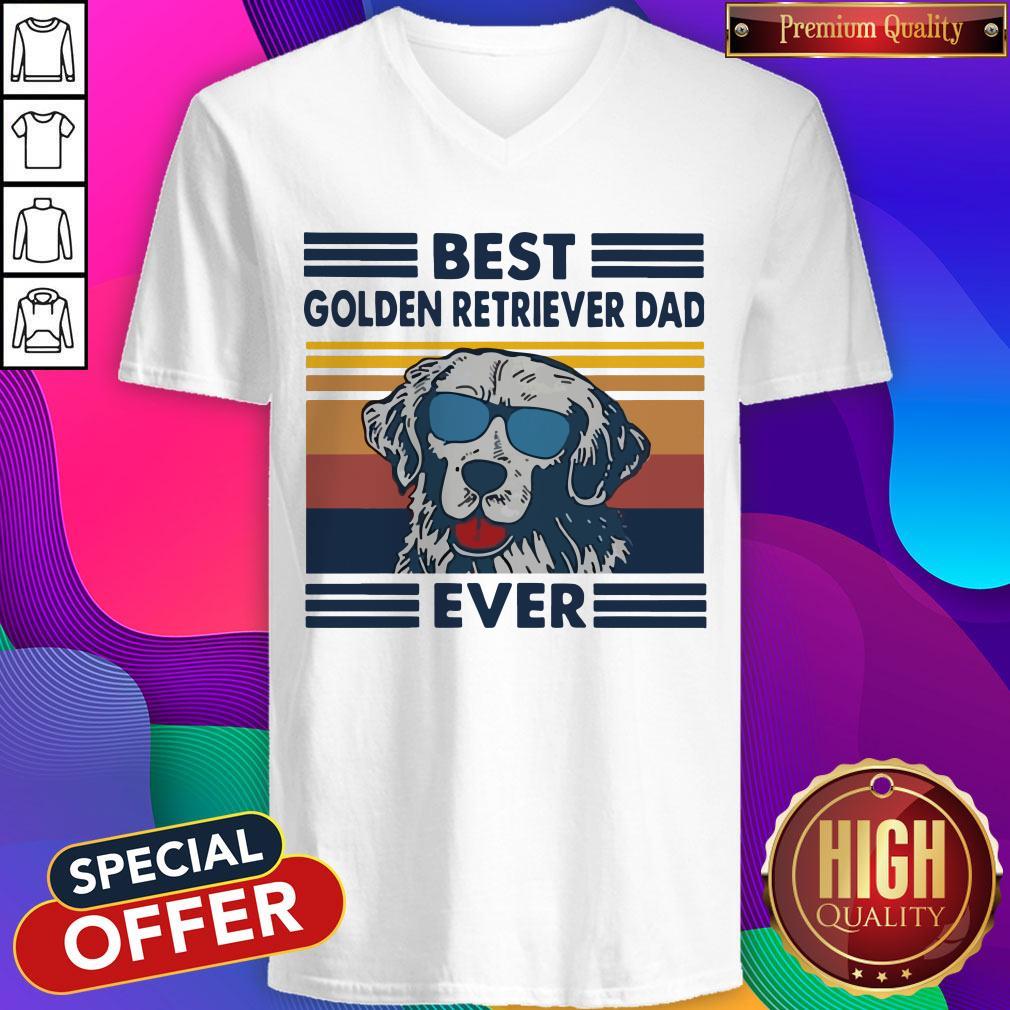Best Golden Retriever Dad Ever Vintage Shirt