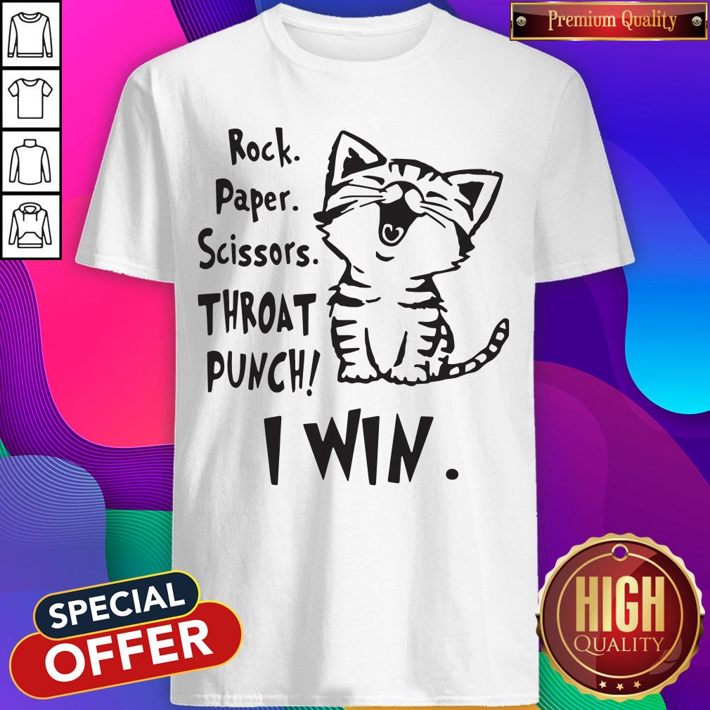 Cat Rock Paper Scissat Punch I Win Shirt