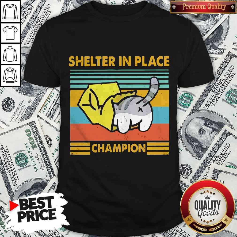 Cat Shelter In Place Champion Vintage Shirt