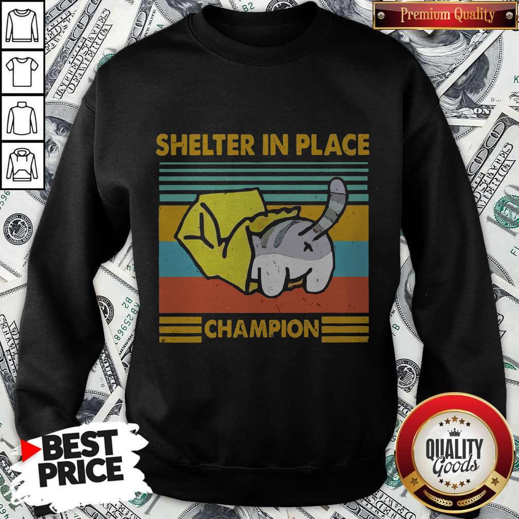 Cat Shelter In Place Champion Vintage Shirt