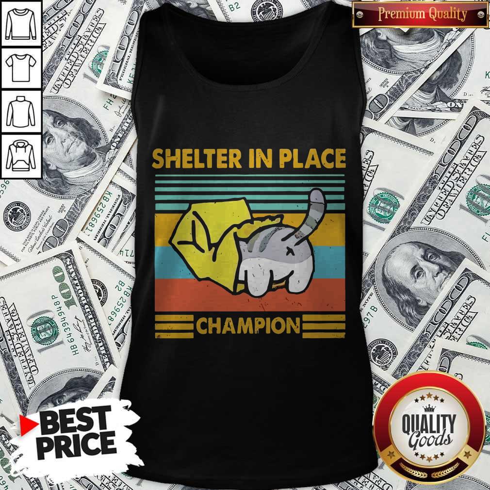 Cat Shelter In Place Champion Vintage Shirt