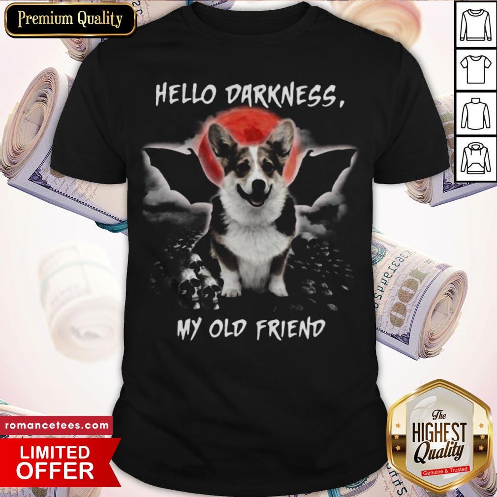 Corgi Hello Darkness My Old Friend Halloween Shirt