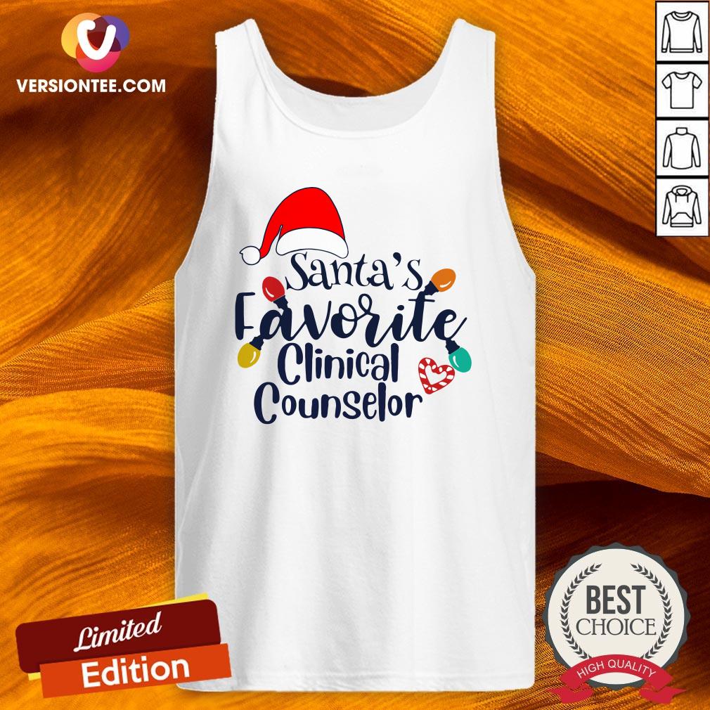 Cute Santa’s Favorite Clinical Counselor Christmas Shirt