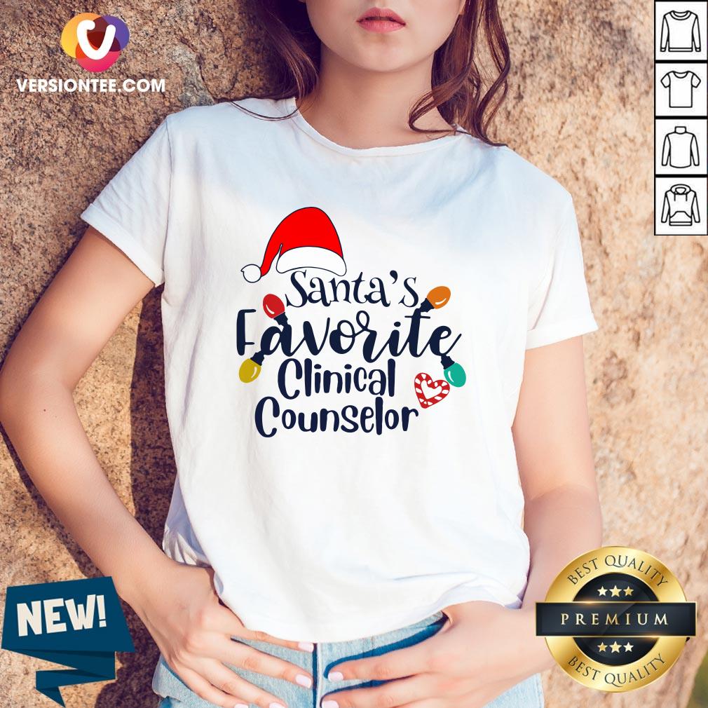 Cute Santa’s Favorite Clinical Counselor Christmas Shirt