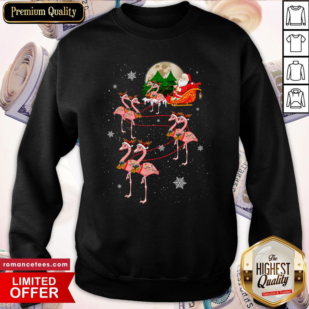 Funny Flamingo Santa Christmas Shirt