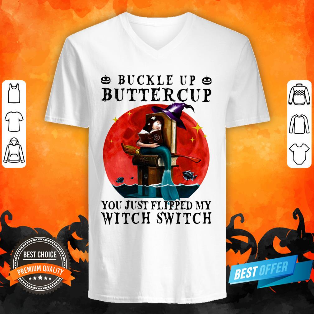 Halloween Buckle Up Buttercup You Just Flipped My Witch Switch Sunset Shirt
