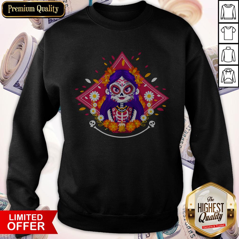 Happy Dia De Los Muertos Day Of Dead Sugar Skull Girl Shirt