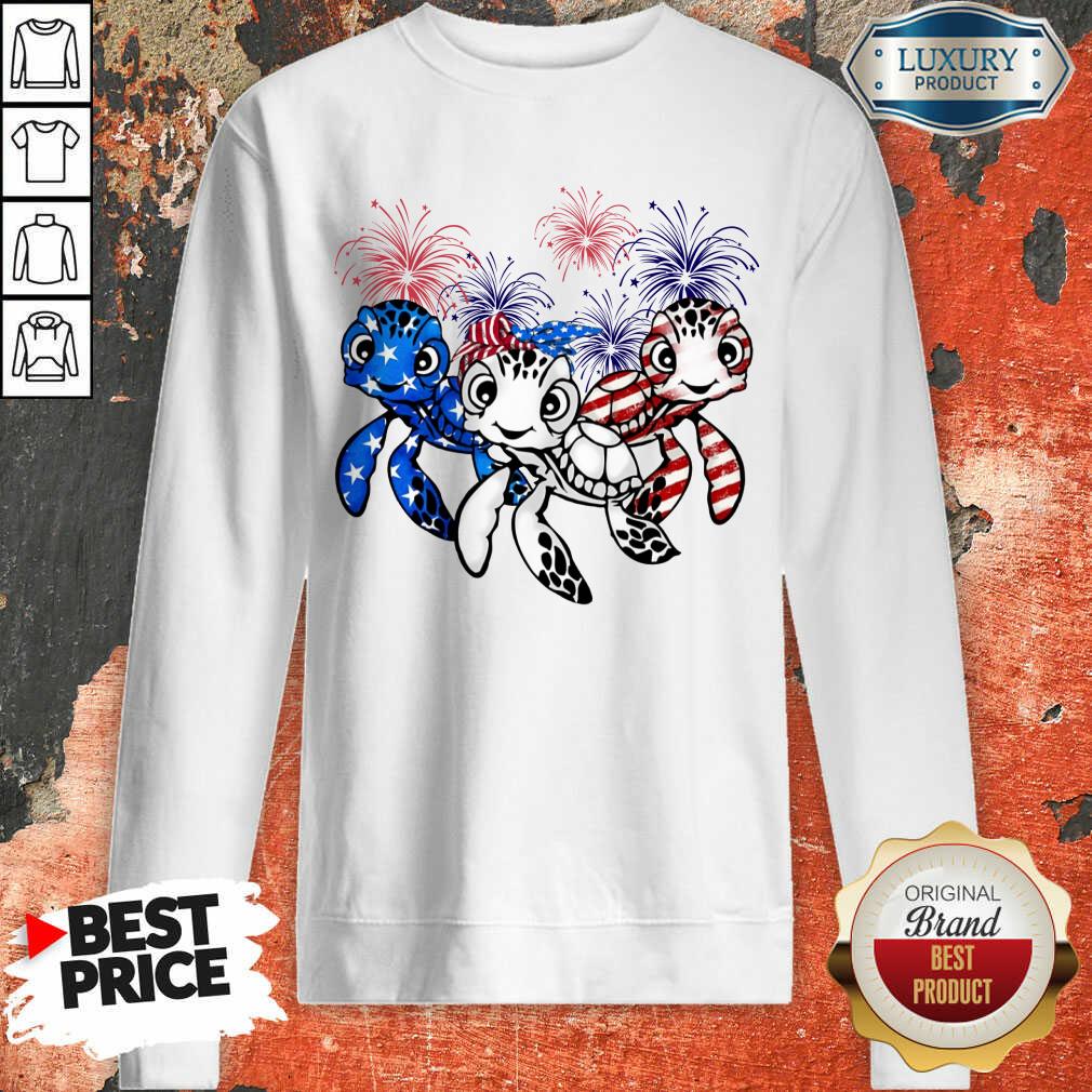Hot American Flag Colors Turtle Lovers Shirt