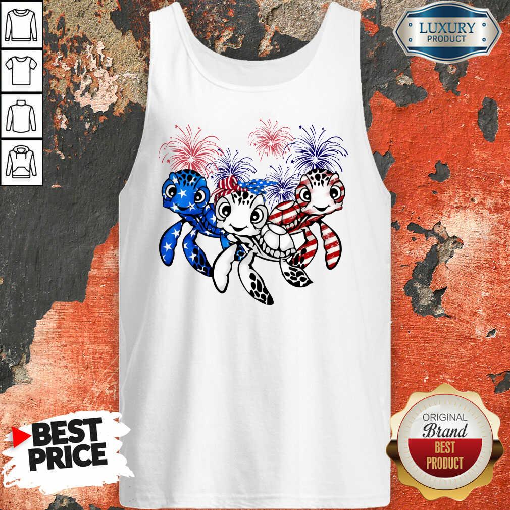 Hot American Flag Colors Turtle Lovers Shirt